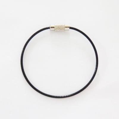 China YIWANG Black Stainless Steel 1.5x150MM Wire Key Chain Ring for sale