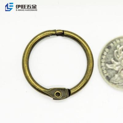 China YIWANG Round Shape Antique Bronze Book Rings 1 Inch Loose Leaf Book Binding Rings for sale