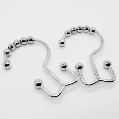 China Chrome Color Double Curtain Rod Hooks Curtain Hanging Ring for sale