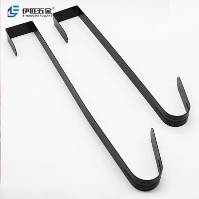 China YiWang Factory Wholesale 380mm Black Color Front Door Christmas Wreath Hanger Metal Hooks for sale