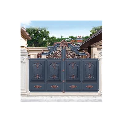 China Exterior Double Swing Door Gold European Style Customized Aluminum Paint Doors Traditional Aluminum Driveway for sale