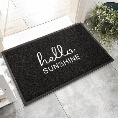 China Modern Door Mat Outdoor Indoor Welcome Mat, 28.7x17inch, Durable Low Profile Police Door Mat Non Slip Rug, Absorb Mud Easy Clean Entry for sale