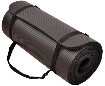 China Anti-slip Multipurpose Extra Thick 10mm Thick High Density Anti-Tear Exercise Yoga Mat With Carry Strap for sale