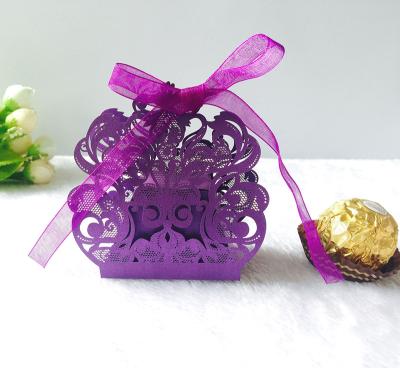 China Pink Purple Yes Wholesale White Lace Sweet Candy Box Wedding Favors Gift Bride and Groom Chocolate Bag for sale