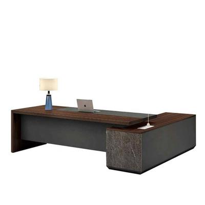 China Modern High-Grade Expandable Solid Wood Boss Desk Table Executive CEO Office Desk for sale