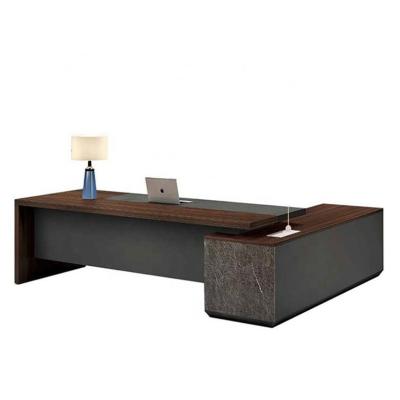 China Modern Design Office Boss Office Table Executive Extendable Solid Wood Desk for sale