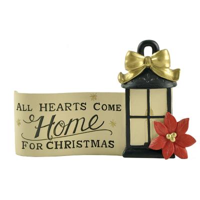 China Europe 2021 New Design Resin Christmas Stone Wall Plaque With Words for sale