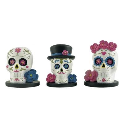 China Europe Hot Selling S/3 Sugar Skulls Head On The Stocking Perfect Choice For Fall Gifts for sale