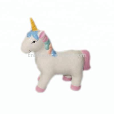 China Europe hand painting custom mini unicorn statue ceramic figurine for kids gifts for sale