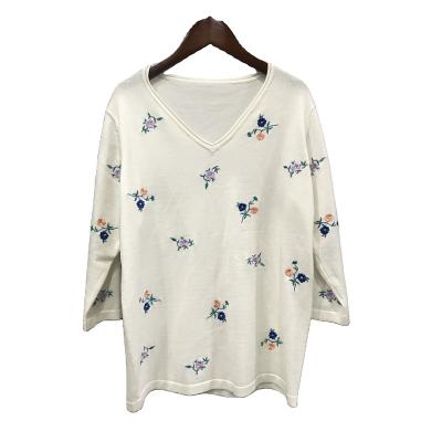 China 2021 breathable oversized costom embroidery knit sweater for women for sale