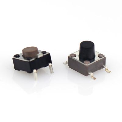 China PCB SMD smt touch 6*6 tact switch three-pin patch button switch side tilt foot tact switches for sale