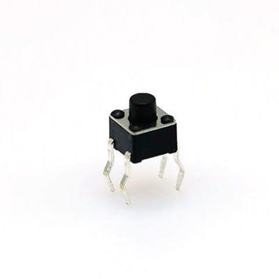 China Use for Electronics PCB Panel Tact Switch 4.5*4.5 Black Bottom 4 Bent Feet Push Button Switches Smart Tact Micro Switch for sale