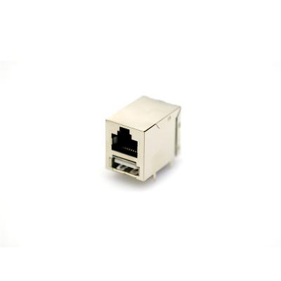 China Single Layer PCB RJ45 RJ45+1USB Connector No Lamp 8p8c Female Connector Rj45 Plugs for sale