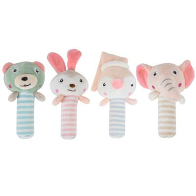 China Soft Toy Newborn Baby Plush Rattle Bell Animal Soft Gift Hand Panda Stuffed Baby Rattle Toy For Infant for sale