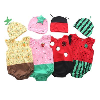 China Polyester/cotton Nan-Tchang Auyan cartoon watermelon triangle haiyi costume onesie climbing hat child set for sale