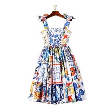 China Nan-Tchang Auyan Anti-Static Causal Printing Designs Woman Dress Printing Holiday Dress for sale