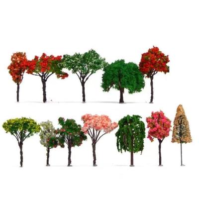 China Garden Decoration 12Pcs Garden Tree Plant Ornament Dollhouse Miniature Fairy Miniature Pots Decor Micro Craft Landscape DIY Garden Ornaments for sale