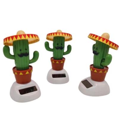 China Solar Toy Animal Solar Powered Dancing Dolls Dancing Home Office and Car Decor Swinging Dancer Animated Shake Car Decor (Cactus) for sale