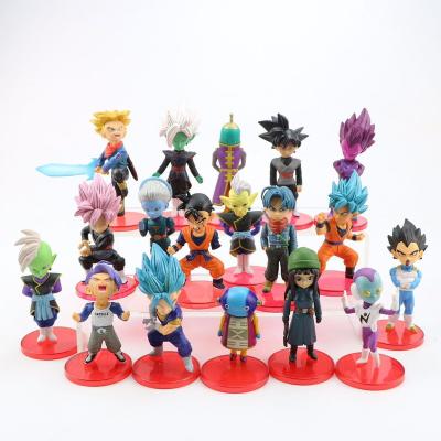 China Cartoon Toy 18 Piece Dragon Ball Birthday Cake Decor Feature Anime Dragon Ball action Figures Toys and Decorative Accessories for sale