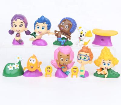 China Toy Cute Mini 12pcs Cartoon Bubble Guppies Figures Hard Toppers Gifts and Toys for sale