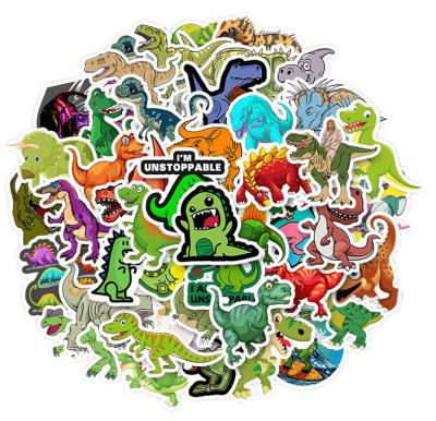 China Decorative Sticker 50 Pcs Cute Cartoon Dinosaur Vinyl Stickers For Suitcase Skateboard Guitars Water Bottle Laptop Luggage, Dino Party Favor for sale