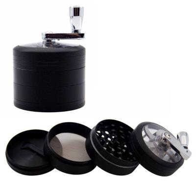 China Alloy 2.2 Inch Premium 4 Piece Tobacco Spice Herb Grinder With Grinder Handle for sale