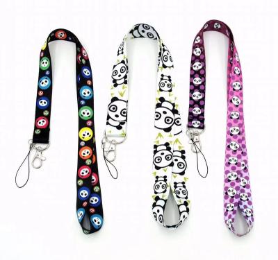 China Polyester Panda Bear Print Lanyard w/ID Badge Holder & Charm for sale