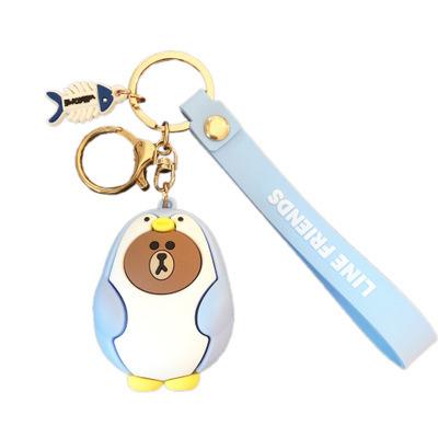 China BearJungle Series Cartoon Penguin Tiger Snow Fox Fox Octopus Bee Hedgehog Pig Pink Dinosaur Backpack Key Chain for sale