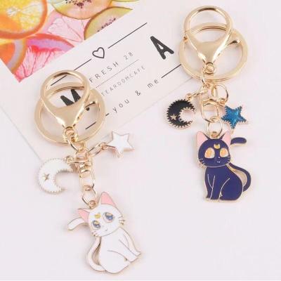 China Enamel Cat Keychain, Cute Metal Cat Key Chain and Charm for Purses, Purses, Bags, Belts for sale