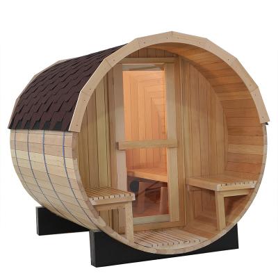 China Wholesale High Quality Cedar Wood Outdoor Barrel Computer Control Panel Sauna Room For 4 Person for sale