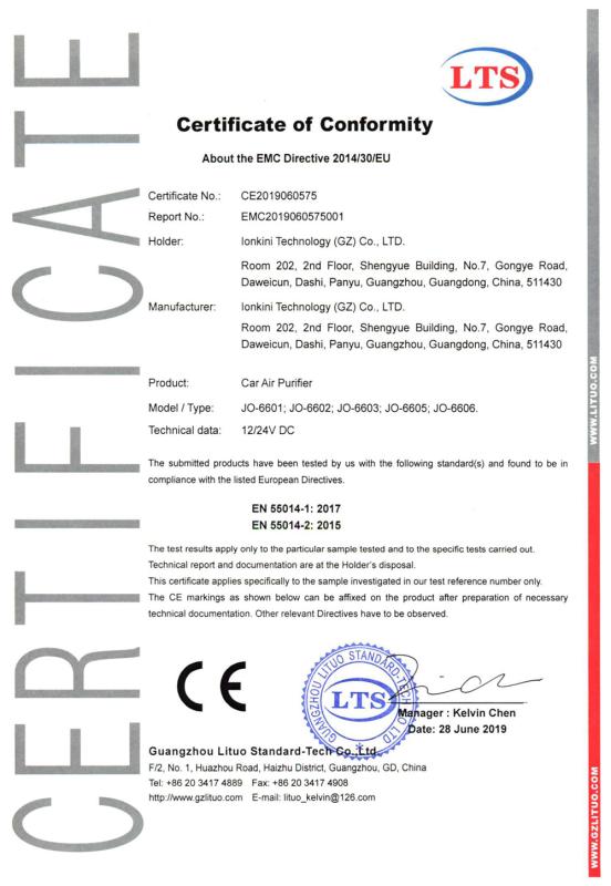 CE - Ionkini Technology (gz) Co., Ltd.