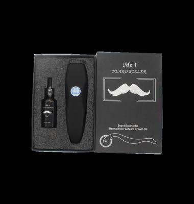 China Face Beard Growth for Men with Matte Black Derma Roller and Beard Growth Oil for sale