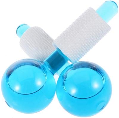 China Popular Blue Blood Vessel Removal Pink Crystal Facial Ice Globes Eyes Roller Ball New For Professional and Home Skin Lift Freezer for sale