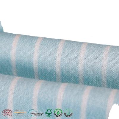 China Anti-static Environmental Stripe Printing Bamboo Flannel Fabric For Winter Pajamas for sale