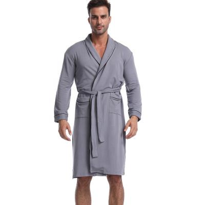 China Anti-wrinkle OEM bamboo fiber squishy men knit bamboo knee length bathrobe custom pattern for all season for sale