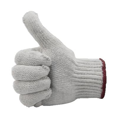 China Hand Protective Natural White Cotton Knitted Glove For Hand Protection Safety Work Gloves for sale