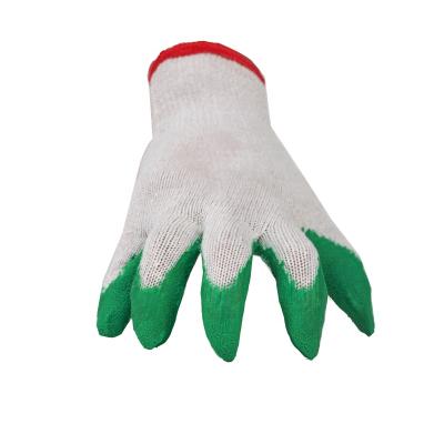 China Cheap Green Latex Coated Latex Ply Latex Gloves Cotton Dip Coated Ply Work Safety Gloves Work Gloves for sale