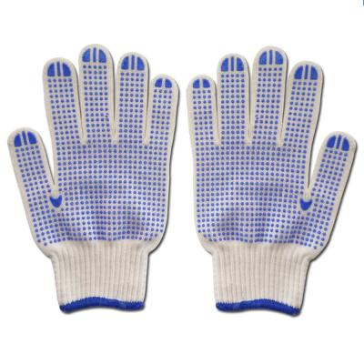 China Hot Selling Latex Protective PVC Hand White Cotton Gloves Dots Cotton Knitted Working Gloves For Work for sale