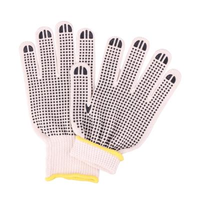 China Supplier Protective Hand Gloves Wholesale Work Construction Cotton Knitted Hand Gloves PVC Dots Safety Working Gloves for sale