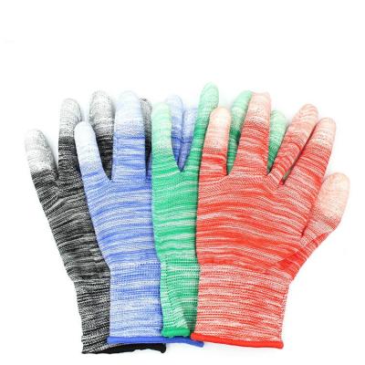 China Hand Protective Cotton Knitted Palm Coated Fit PU Cleanroom ESD Safety ESD Safety Gloves For Electronic Work for sale