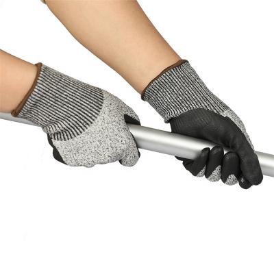 China Cheap Nitrile Anti-Cut Protectors Level 5 HPPE Palm Protection Coated Safety Work Cut Resistant Gloves for sale