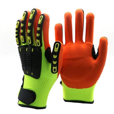 China Industry Safety Oilfield Safety Gloves TPR / Mechanical Anti Work Gloves Anti Cut Construction Anti Impact Guante for sale