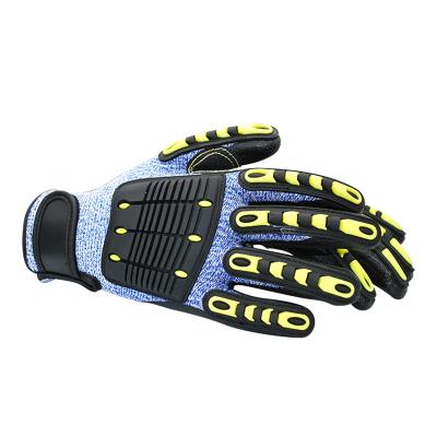 China Anti Shock Resistant Industry Anti Grip Gloves Vibration Resistant Industrial TPR Firm Flexible Gloves for sale