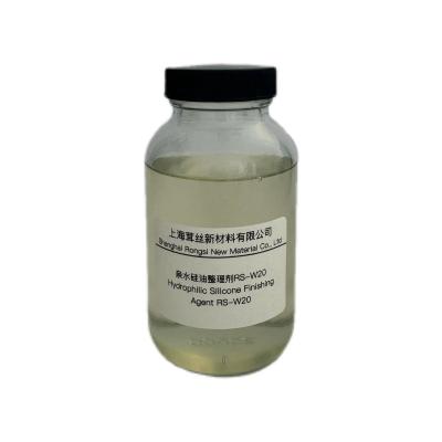 China pH 5-6 Hydrophilic Silicone Finishing Agent RS-W20 for Textile Redyeable No-yellowing for sale