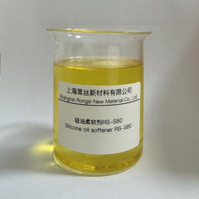 China Silicone Oil Softener RS-S80 Textile Chemical Auxiliaries for Dyeing and Finishing for sale