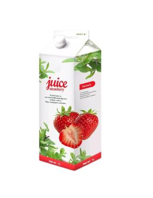 Cina Succo di fragole 1L Cartone Gable Top Cartone di riempimento di succo di fragole 1000ml in vendita