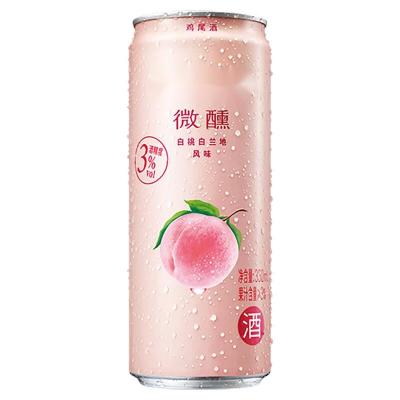 Cina 330 ml Bottine per cocktail cilindriche a gusto di pesche bianche Logo stampato 3% ALC/VOL Bottine di bevande alcoliche in vendita