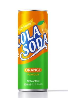 China Private Label Cola Drink Soda Drink conserverend sinaasappelsmaak OEM 300 ml Gratis monster Te koop