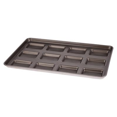 China 2022 New Style 12PCS Durable Non-Stick Aluminum Alloy Square Burger Baking Tray Baking Pans for sale