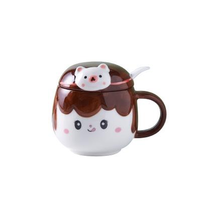 China Viable Wholesale Custom Colorful Milk Juice Mug Nordic Style Ceramic Cartoon Mug For Sale for sale